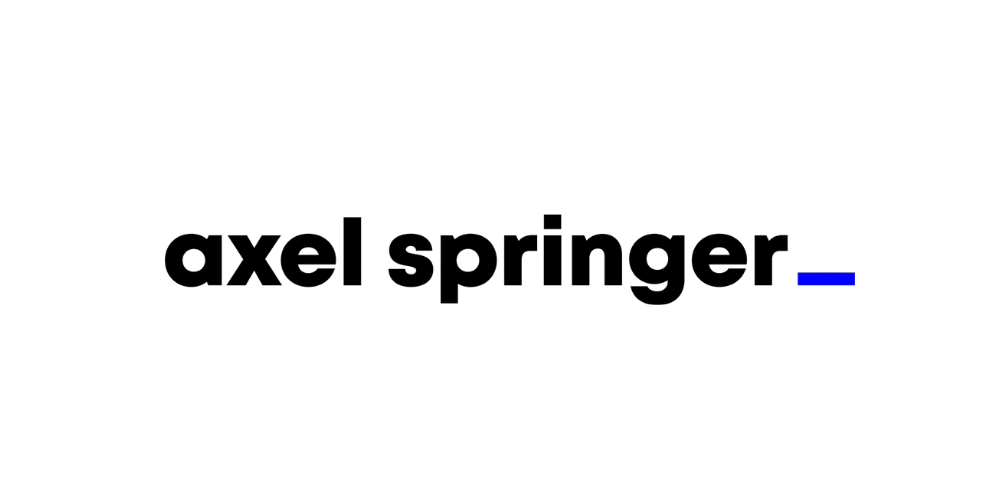 Axel Springer Logo mit klarem Schriftzug, bekannt für Medien, Journalismus, digitale Plattformen und den internationalen Medienkonzern Axel Springer