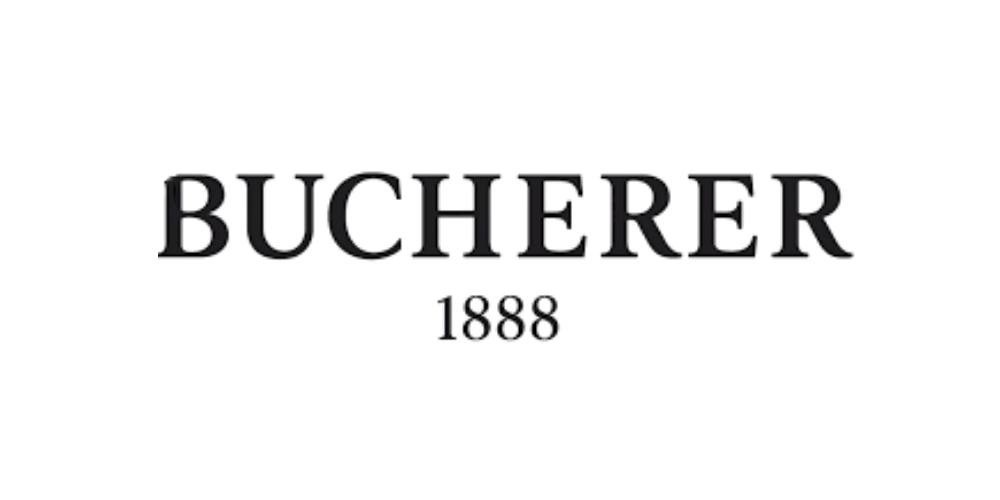 Bucherer Logo mit elegantem Schriftzug, bekannt für Luxusuhren, Schmuck, exklusive Marken und das Traditionsunternehmen Bucherer