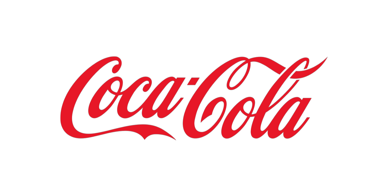 Coca-Cola Logo in roter Schrift, ikonisches Markenzeichen für Erfrischungsgetränke, globale Marke und internationale Getränkekultur