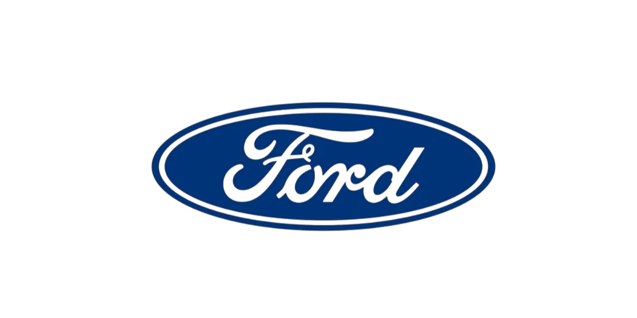 Ford Logo mit blauem Oval und weißem Schriftzug, ikonisches Markenzeichen für Automobile, Innovation und die Traditionsmarke Ford
