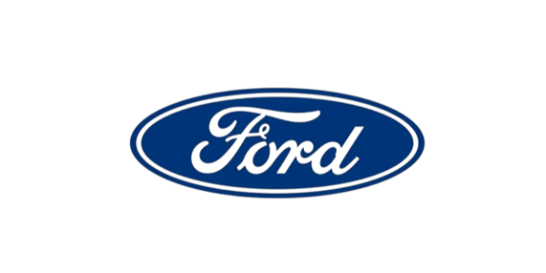 Ford Logo mit blauem Oval und wei&szlig;em Schriftzug, ikonisches Markenzeichen f&uuml;r Automobile, Innovation und die Traditionsmarke Ford