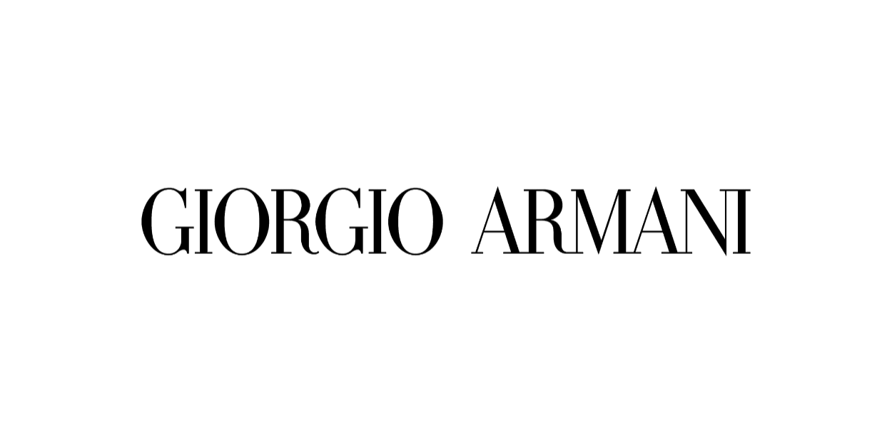 Giorgio Armani Logo in eleganter Schrift, ikonisches Markenzeichen für Luxusmode, Design und die internationale Premiummarke Armani