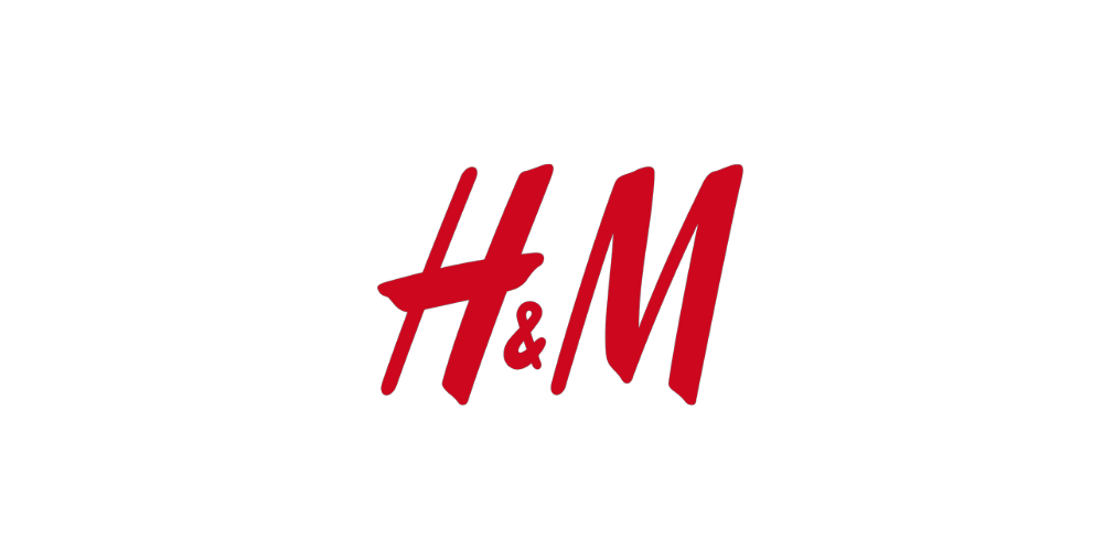 H&M Logo mit rotem Schriftzug, bekannt für Mode, Fast Fashion, Trends und die internationale Bekleidungsmarke H&M
