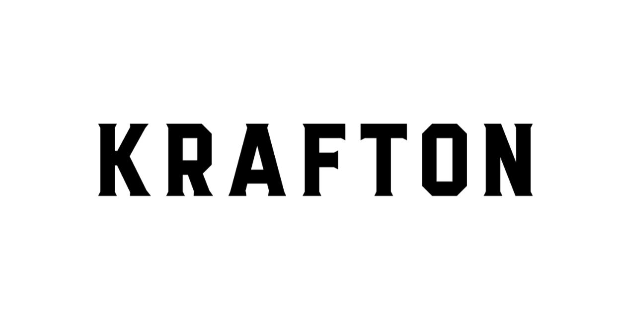 KRAFTON Logo mit klarem Schriftzug, bekannt für Gaming, Spieleentwicklung und internationale Marken wie PUBG im Bereich digitale Unterhaltung