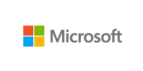 Microsoft Logo mit vierfarbigem Fenster-Symbol, bekannt f&uuml;r Software, Technologie, Cloud-Services und die globale Marke Microsoft
