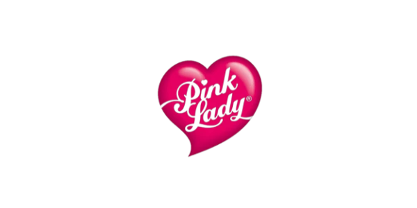 Pink Lady Logo mit Apfel-Symbol, bekannt f&uuml;r frische &Auml;pfel, Premium-Obst und die internationale Marke Pink Lady