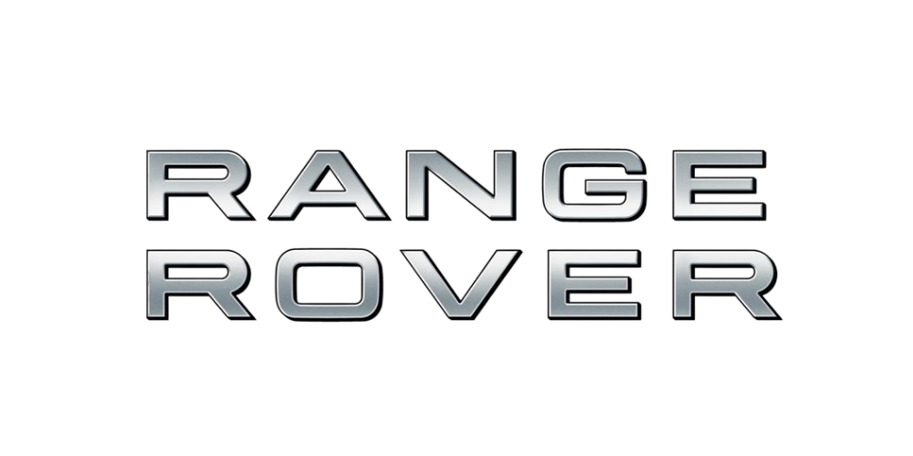 Range Rover Logo mit elegantem Schriftzug, bekannt für Luxus-SUVs, Offroad-Kompetenz und die Premium-Automarke von Land Rover