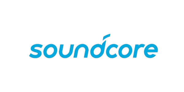 Soundcore Logo mit modernem Schriftzug, bekannt f&uuml;r Audio-Produkte wie Kopfh&ouml;rer, Lautsprecher und innovative Soundtechnologie der Marke Soundcore