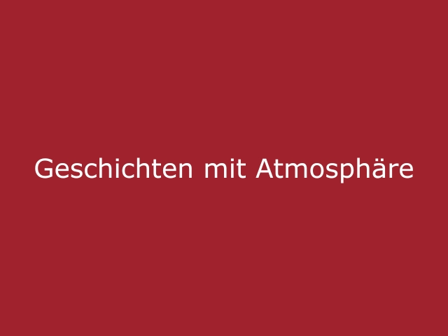 Roter Hintergrund mit beiger Schrift „Geschichten mit Atmosphäre“, stilvolles Statement für besondere Eventmomente, Erfahrungen und Einblicke aus der Welt von cinnamon