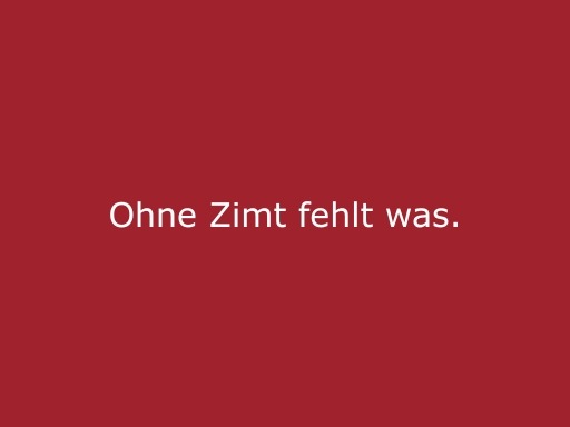 Roter Hintergrund mit beiger Schrift „Ohne Zimt fehlt was“, kreatives Statement für cinnamon Eventpersonal, Hospitality und besondere Veranstaltungen in Düsseldorf.