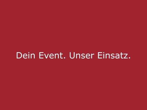 Roter Hintergrund mit beiger Schrift „Dein Event. Unser Einsatz.“, starkes Statement für cinnamon Eventpersonal, professionelle Hospitality und Events in Berlin